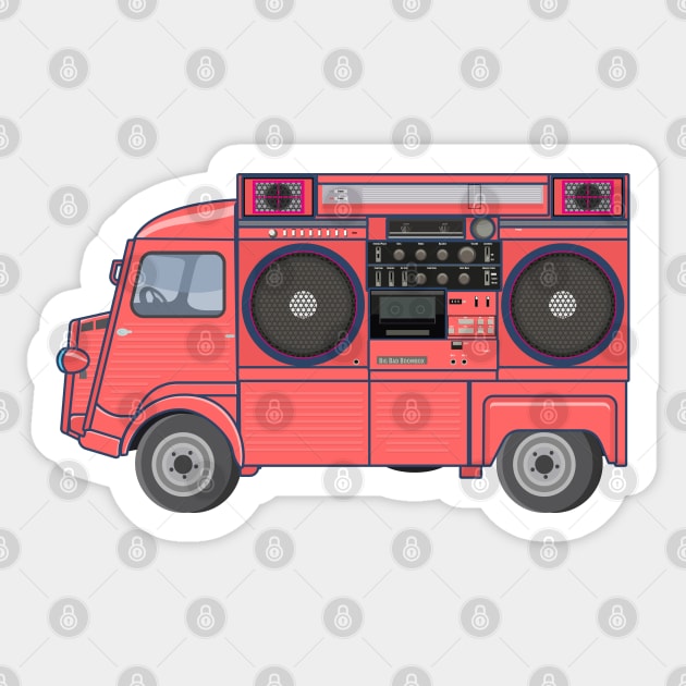 Citroen HY - Boombox Van- Huge Ghettoblaster on a Classic Van Sticker by Boogosh